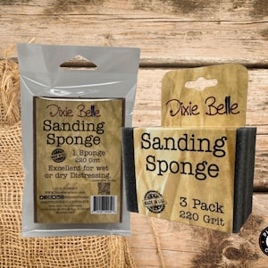 220 Grit | Sanding Sponge Pad | Dixie Belle Paint | Perfect for Wet or Dry Distressing | Furniture & Cabinets