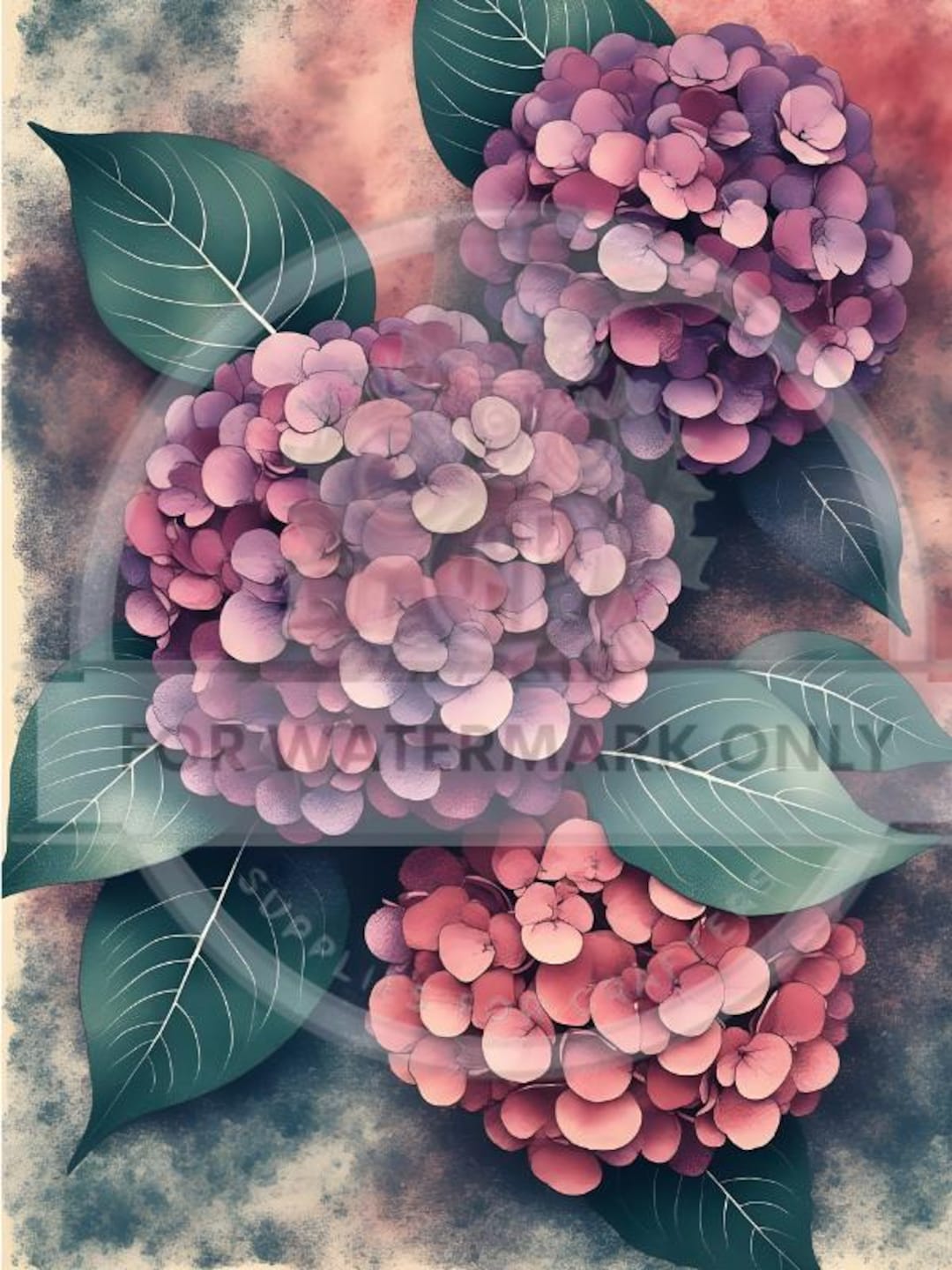 Hydrangea Rice Paper Watercolor Hydrangea | A4 Rice Paper | Paper for Decoupage | Decoupage ...