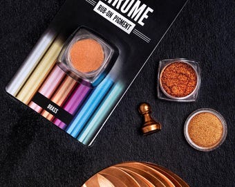 Brass | Chrome Rub-On Pigment | Pentart | Powder Pigment