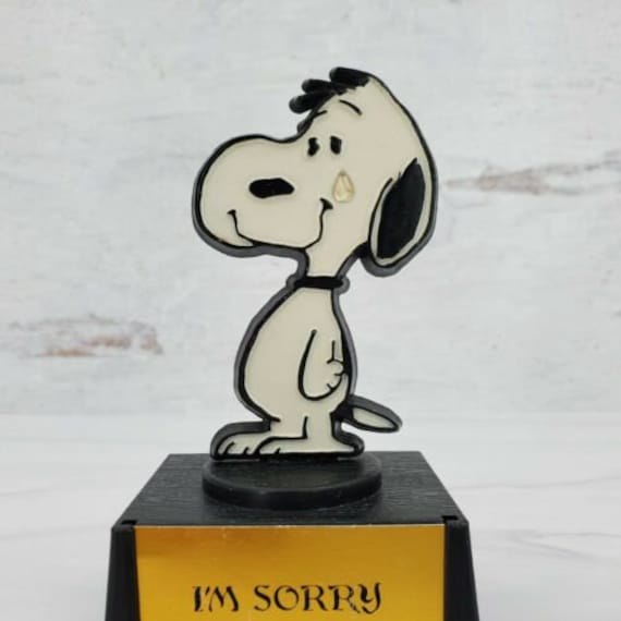 Vintage Aviva Peanuts Snoopy Trophy Figurine - I'm Sorry - Etsy