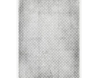 Vintage Grey Polka Dot | A4 Rice Paper | Paper for Decoupage | ITD Collection