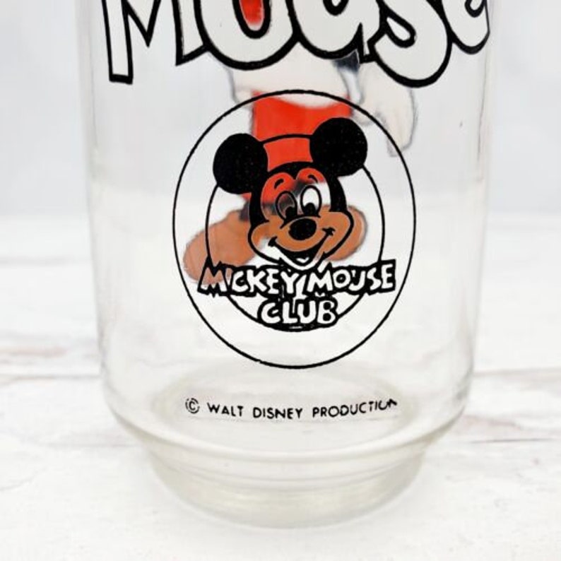 Vintage Walt Disney's Mickey Mouse Club Beverage Glass Tumbler 5" image 4