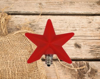 Red Star 3" | Replaceable Inner Silicone Light Bulb Topper | Hand Dipped in WI | C7 Nightlight Bulb