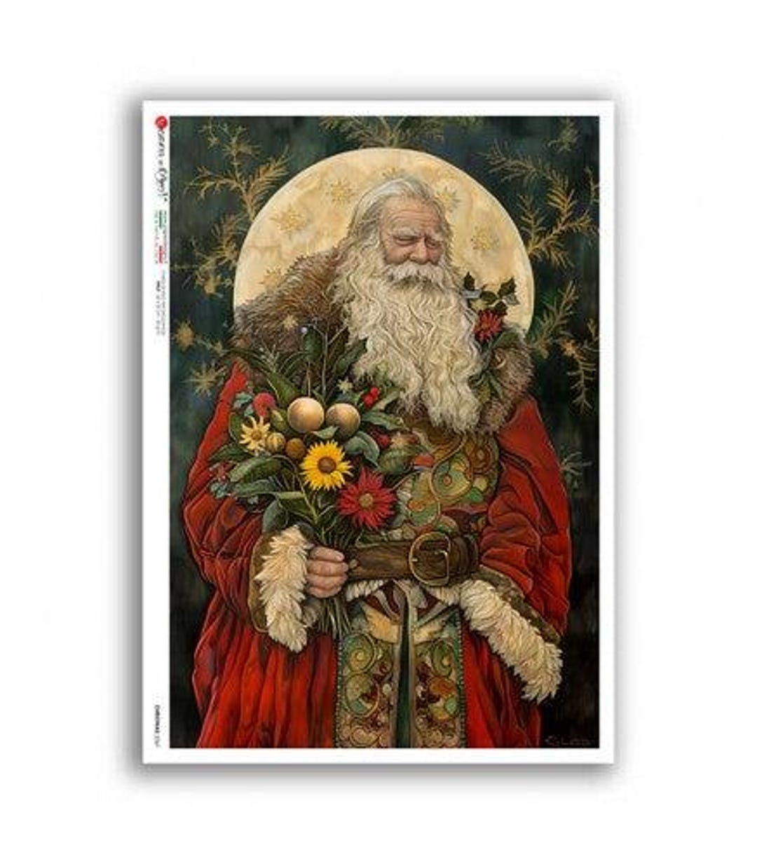 St. Nicholas With Flowers I | A4 Rice Paper | Paper for Decoupage ...