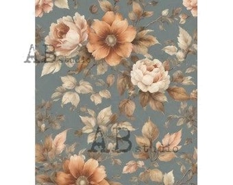 Fall Floral #3 | A4 Rice Paper | Paper for Decoupage | AB Studios
