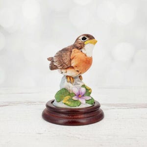 Vintage Andrea by Sadek Japan &quot;Robin&quot; Bird Ceramic Figurine 4.5&quot; #6350
