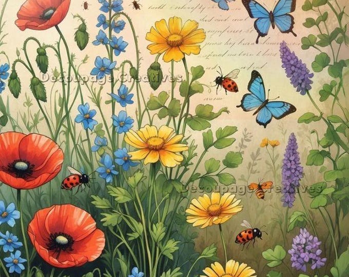 Botanical Garden | A4 Rice Paper | Paper for Decoupage | Decoupage ...