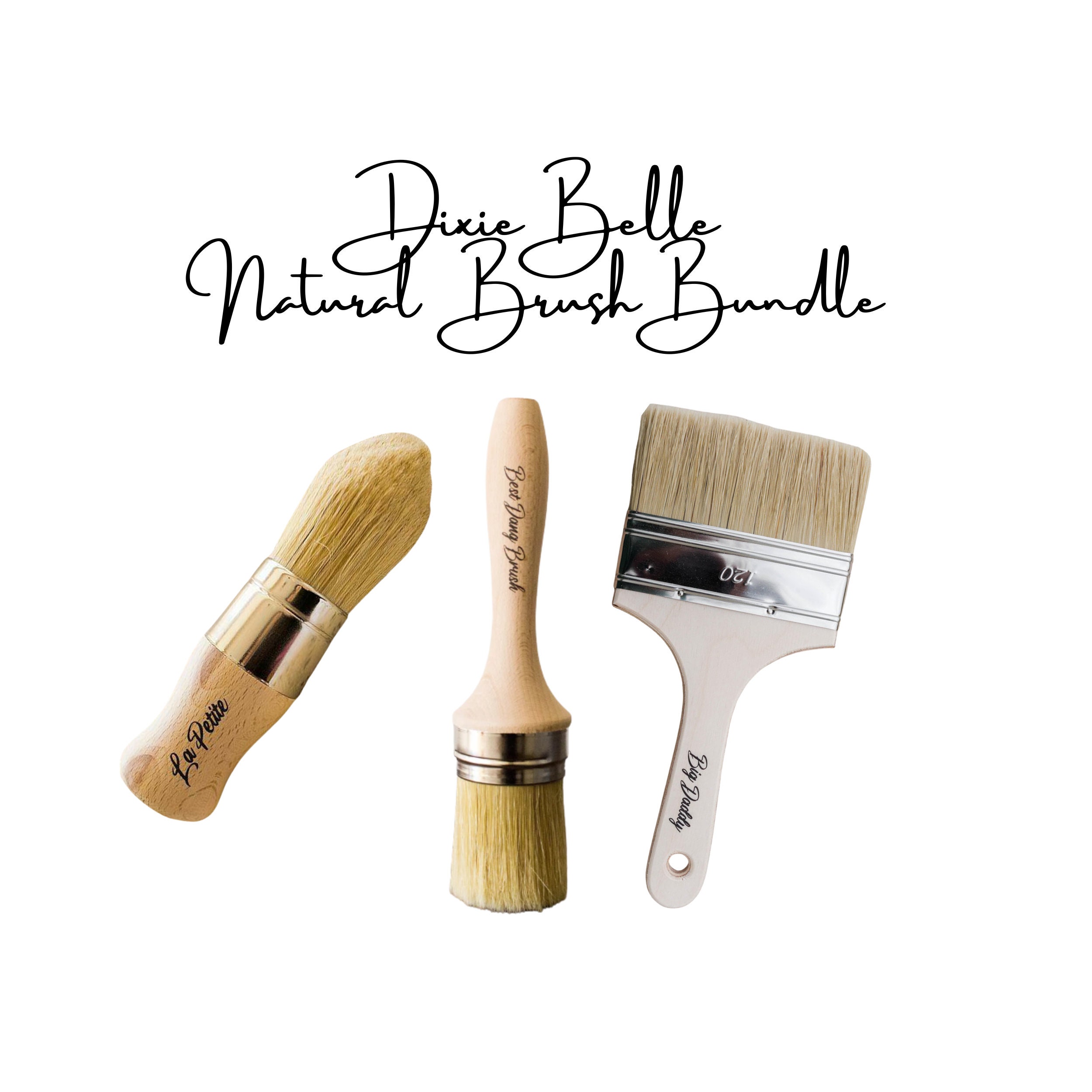 LA PETITE BRUSH, Dixie Belle Paint Brush, Natural Bristle Paint Brush,  Furniture Paint Brush