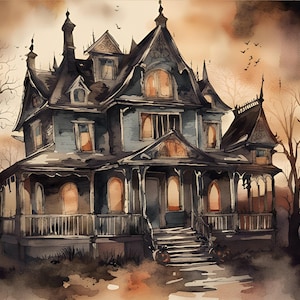 Haunted House | Rice Paper | A4 Paper for Decoupage | Halloween