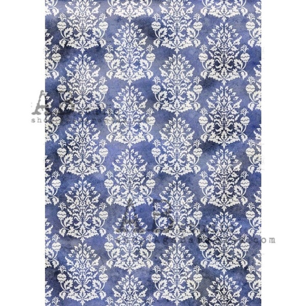 Blue White Damask Etsy