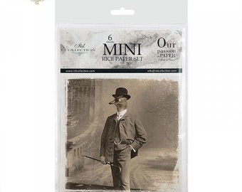 Sepia Animal Portraits | Mini Rice Paper Set | ITD Collection | 6" x 6" Mini Decoupage Paper Set