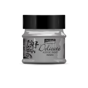SHIPS SATURDAY 9/13 Antiqued Silver | Delicate Acrylic Metallic Paint 50ml | Pentart | Craft Paint
