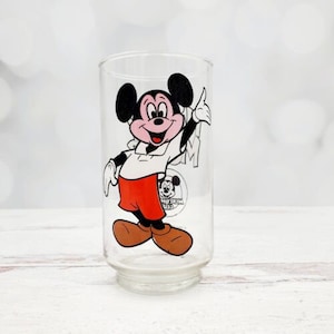 Vintage Walt Disney's Mickey Mouse Club Beverage Glass Tumbler 5" image 1