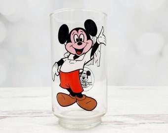 Vintage Walt Disney's Mickey Mouse Club Beverage Glass Tumbler 5"