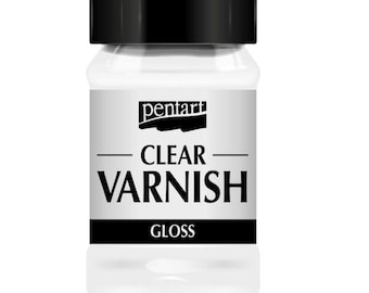 Barniz brillante 100 ml / Barniz transparente a base de disolvente / Pentart / Perfecto con barniz craquelado Fineline