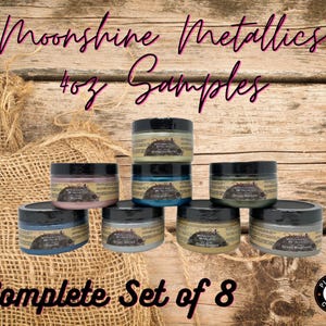 4oz Moonshine Metallic Paint Set of 8 | Dixie Belle Paint | Metallic Paints | Silver, Gold, Pink, Green, Blue