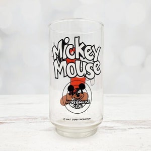 Vintage Walt Disney's Mickey Mouse Club Beverage Glass Tumbler 5" image 3