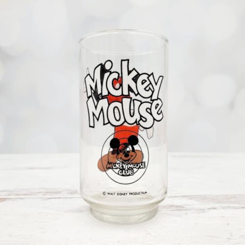 Vintage Walt Disney's Mickey Mouse Club Beverage Glass Tumbler 5" image 3