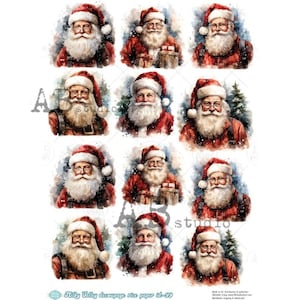 Christmas Santa Minis | A4 Rice Paper | Paper for Decoupage | AB Studios | Santa Claus