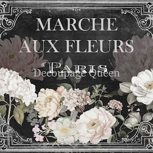 Marche Aux Fleurs | A3 or A4 Rice Paper | Paper for Decoupage | Decoupage Queen