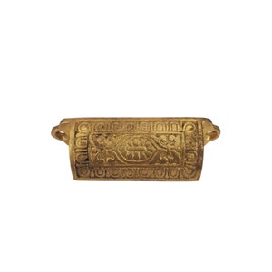 Antiqued Brass Bin Cup Pull Drawer Hardware