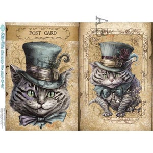 Cheshire Cat | A4 Rice Paper | 8.3&quot; x 11.7&quot; Paper for Decoupage | AB Studios | Alice in Wonderland