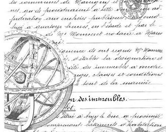 Script | Decoupage Tissue | Paper for Decoupage | Roycycled Treasures | Black & White Script
