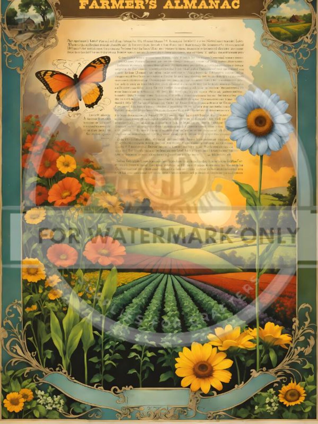 Farmer's Almanac #2 | A4 Rice Paper | Paper for Decoupage | Decoupage ...