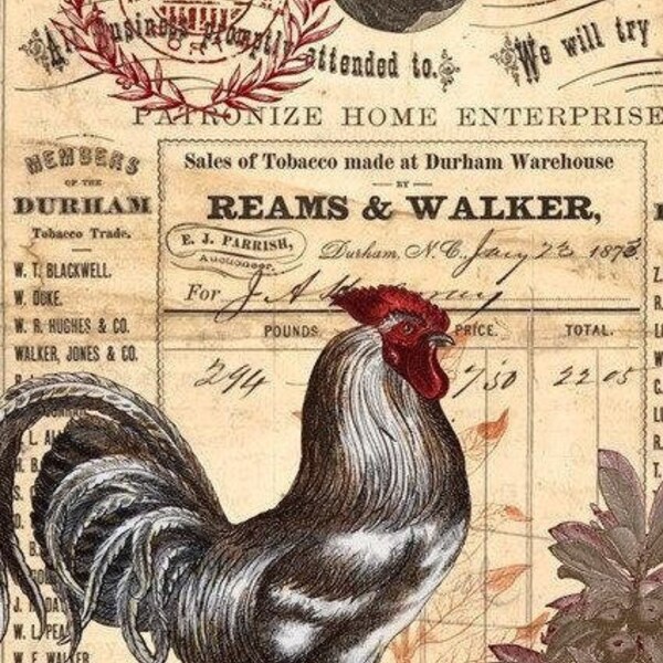 Red Rooster | 20" x 30" 18lb XL Furniture Decoupage Tissue Paper, Roycycled Treasures, Farmhouse