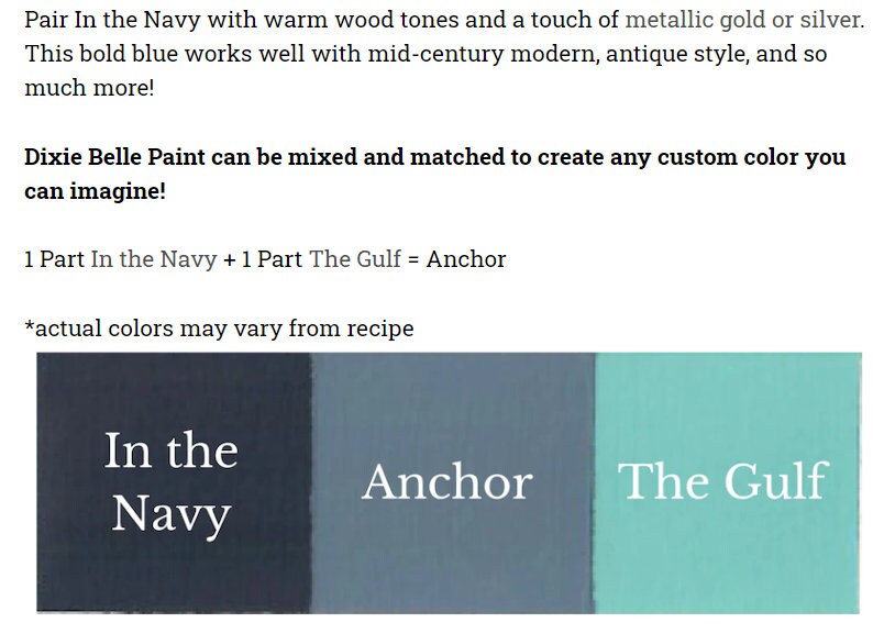 In the Navy Dixie Belle Paint Chalk Paint Furniture Etsy