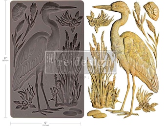 Feathered Stillness | Silicone Decor Craft Mould | Redesign with Prima