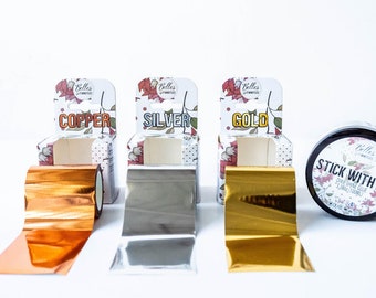 Dixie Shine & Stick with Me Bundle | Dixie Belle Paint | Gold Leaf, Silver, Copper, Glue