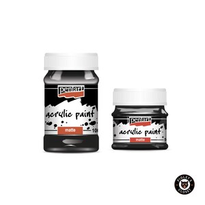 Black | Matte Acrylic Craft Paint | Pentart | Two Sizes