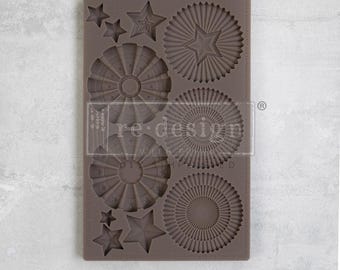 Red, White, Blue | 5" x 8" Silicone Decor Mould | Redesign with Prima | Patriotic American Flag Collection