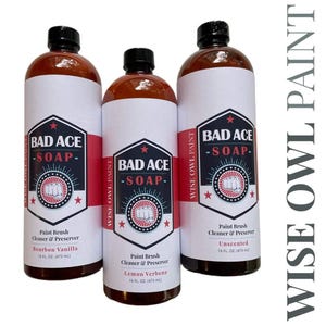 Bad Ace Brush Soap | Wise Owl Paint Brush Cleaner | Craft Supply