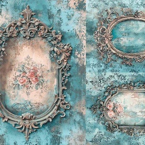 Floral Frames | A4 Rice Paper | Paper for Decoupage | LaBlanche