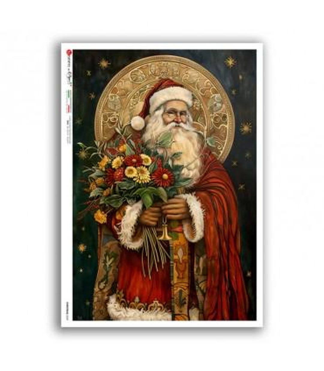 St. Nicholas With Flowers III | A4 Rice Paper | Paper for Decoupage ...