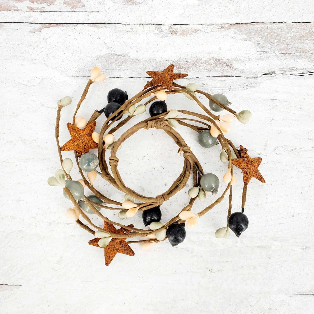 Primitive Blue Mixed Berry With Rusty Star Pip Berry Ring 1.5 - Etsy