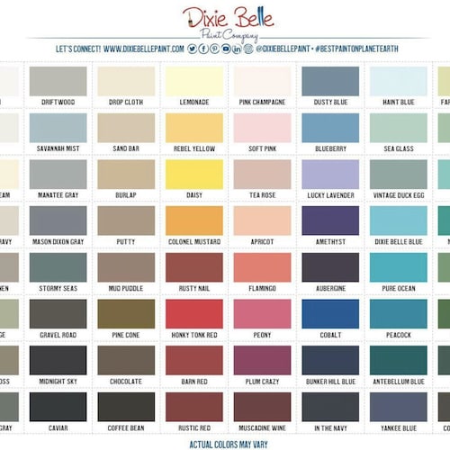 Dixie Belle Chalk Mineral Paint 64 Colors 8oz & 16oz - Etsy