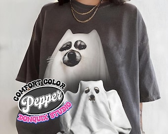 Halloween Racoon Ghost Costume Comfort Color Shirt, Funny Trendy Spooky Season Tee, Sarcastic Racoon Costume Halloween