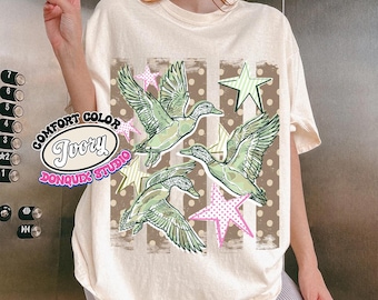 Camo Duck Hunting Season Comfort Color Shirt, Fall Autumn Retro T-shirt, Vintage Ducks Outdoor Activity Graphic Tee, Duck hunting Aesthetic