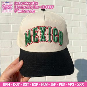 メキシコのロゴ 3D パフ トラッカーハット刺繍ファイル、