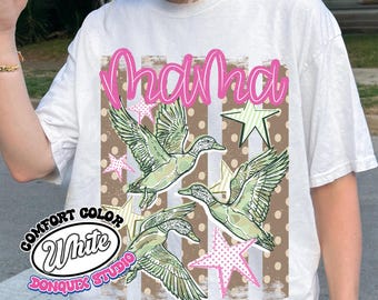 Comfort Colors® Duck Hunting Mama Shirt, Preppy Camo Mama Tee, Camouflage Mama Graphic Tee, Outdoors Mothers Day Gift, Retro Mom Tee