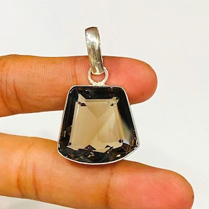 Handmade Sterling Silver Smoky Quartz Pendant - Natural Gemstone
