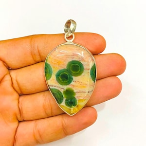 Ocean Jasper Pendant, 925 Sterling Silver, Ocean jasper Cabochon Pendant, Handmade Pendant, Jasper Pendant, Silver Pendant, Gift For Her