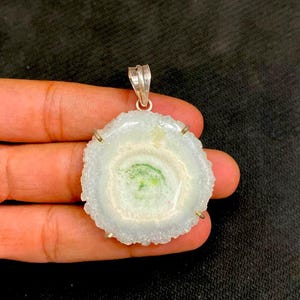 Handmade Sterling Silver Solar Quartz Pendant - Natural Gemstone