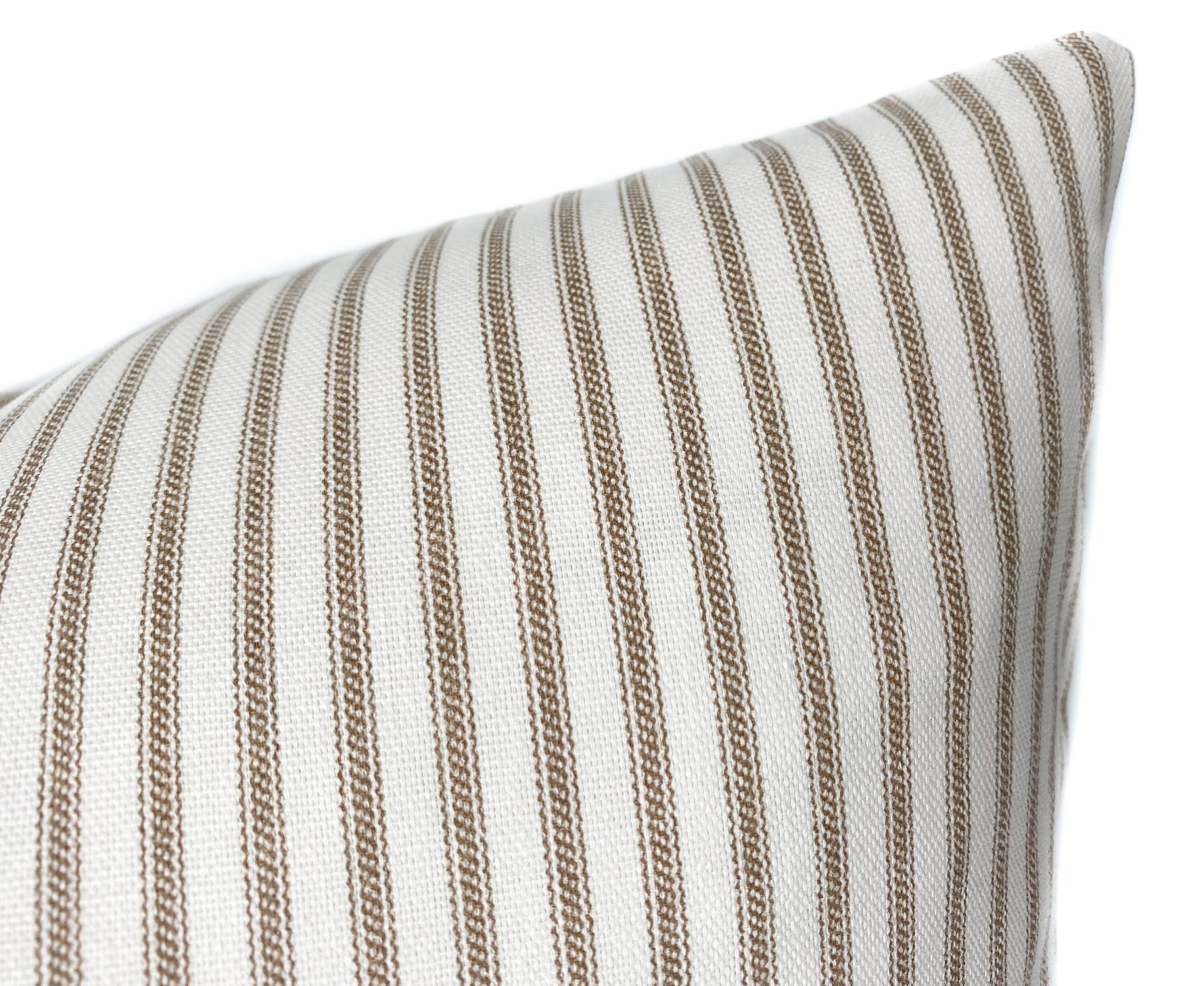 Brown cream ticking stripe pillow cover with zipper Brown Etsy