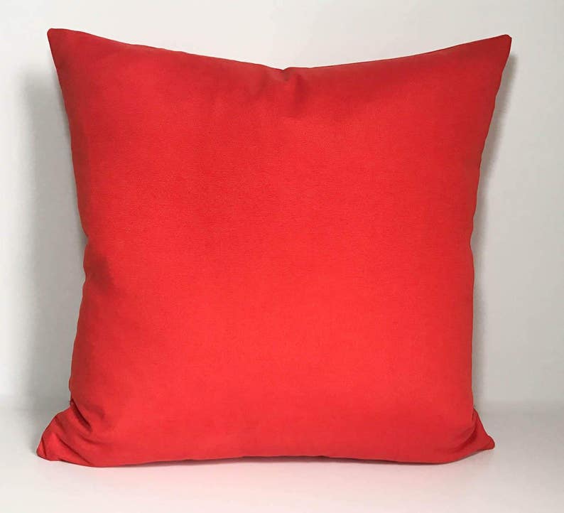 Red outdoor throw pillow cover with zipper for porch or patio Etsy