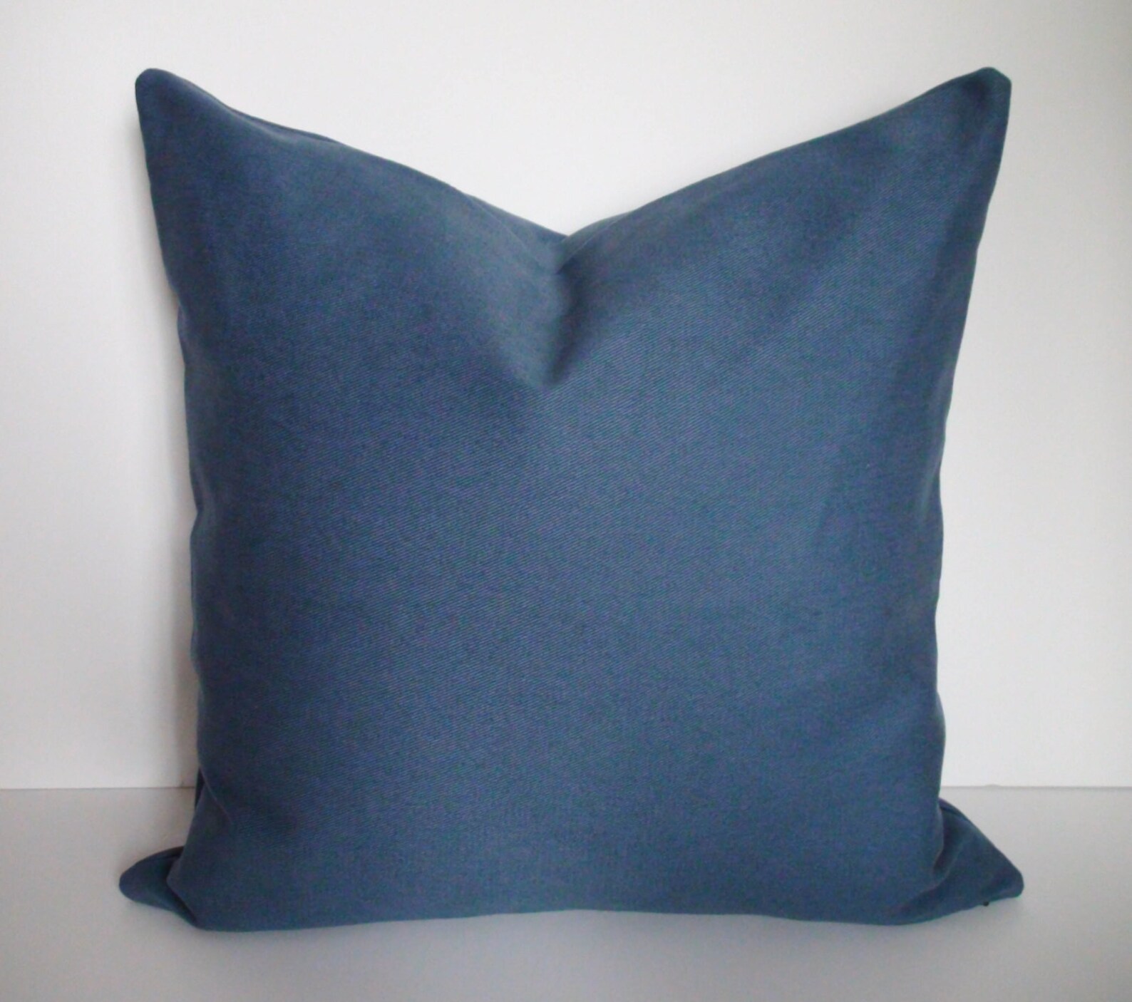 Solid blue decorative throw pillow cover with zipper Blue Etsy