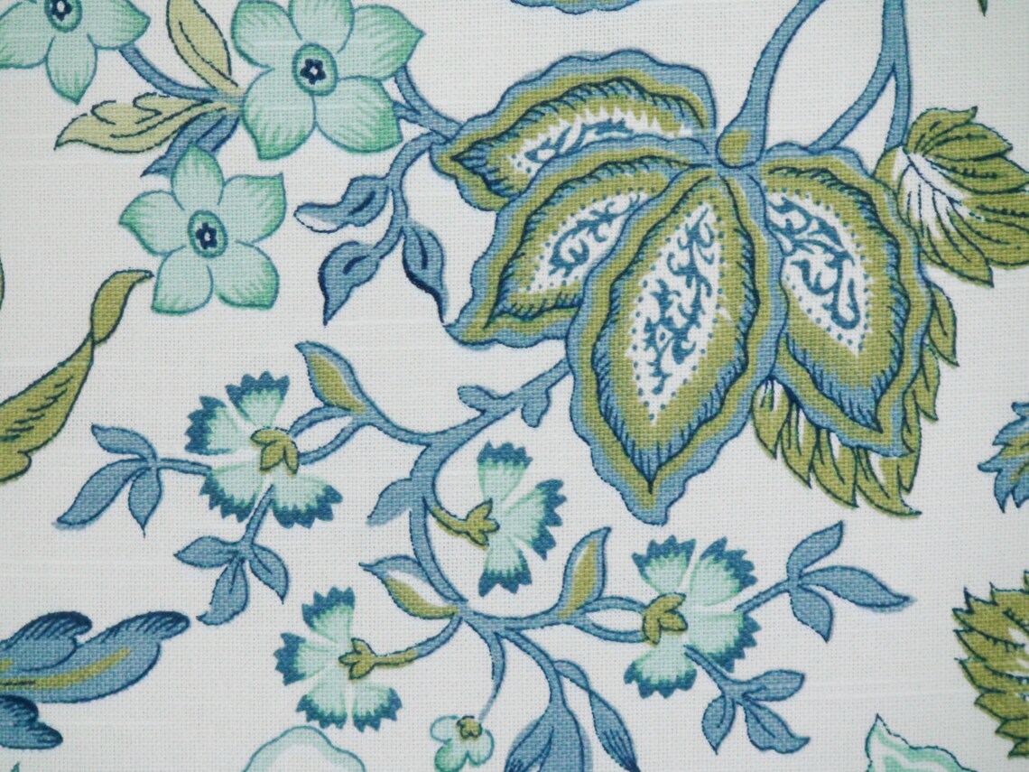 Blue Green Floral Throw Pillow Cover With Zipper Decorative Etsy